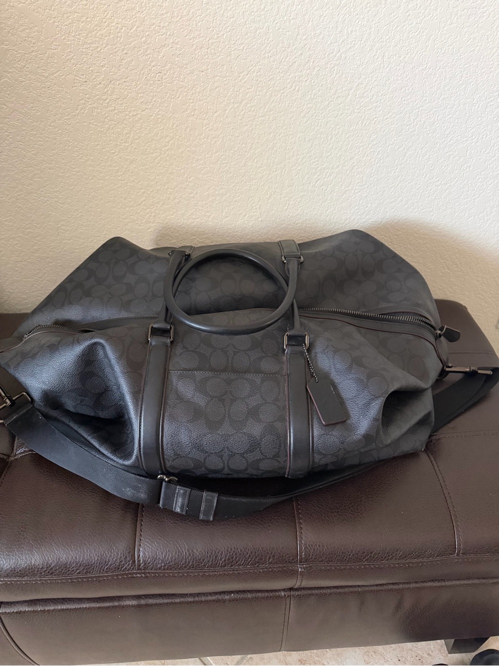 Coach Trekker 52 Black Signature Canvas Travel Duffel